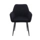 Πολυθρόνα Mari μαύρο υφασμα με πόδι μετάλλου σε μαύρη απόχρωση 48x43x87