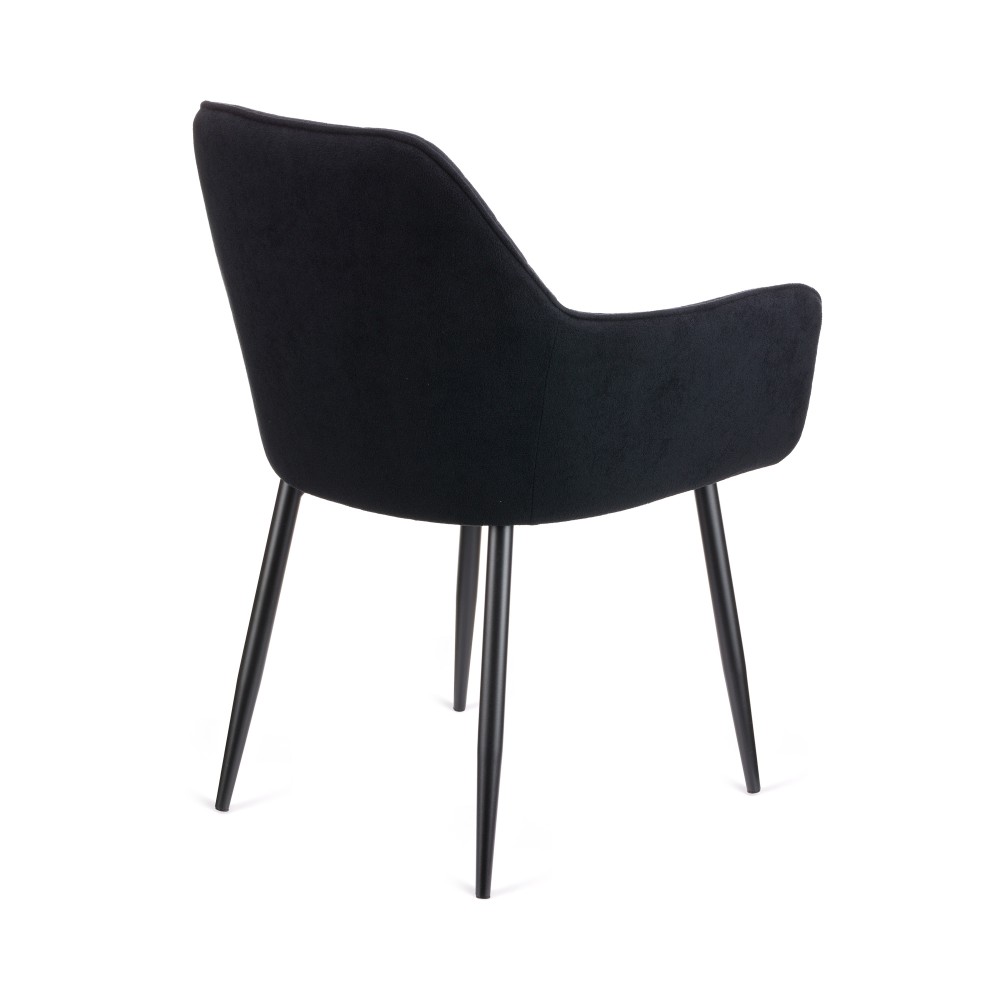 Πολυθρόνα Mari μαύρο υφασμα με πόδι μετάλλου σε μαύρη απόχρωση 48x43x87