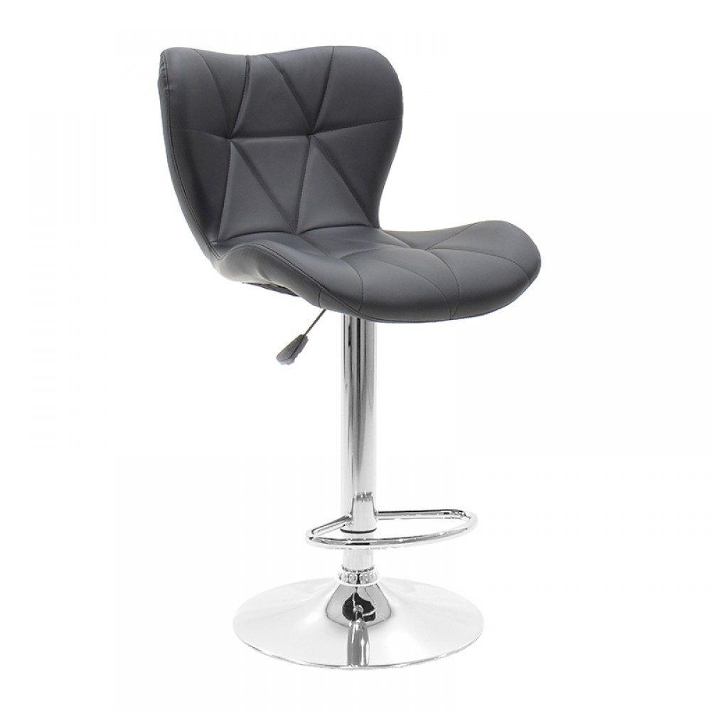 Σκαμπό μπαρ Lup pu σε μαύρο χρώμα σκελετός χρωμίου 46x47x90/111