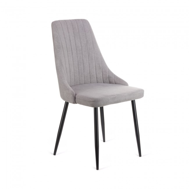Καρέκλα Chris γκρι ύφασμα-πόδι μαύρο μέταλλο 49x55x85