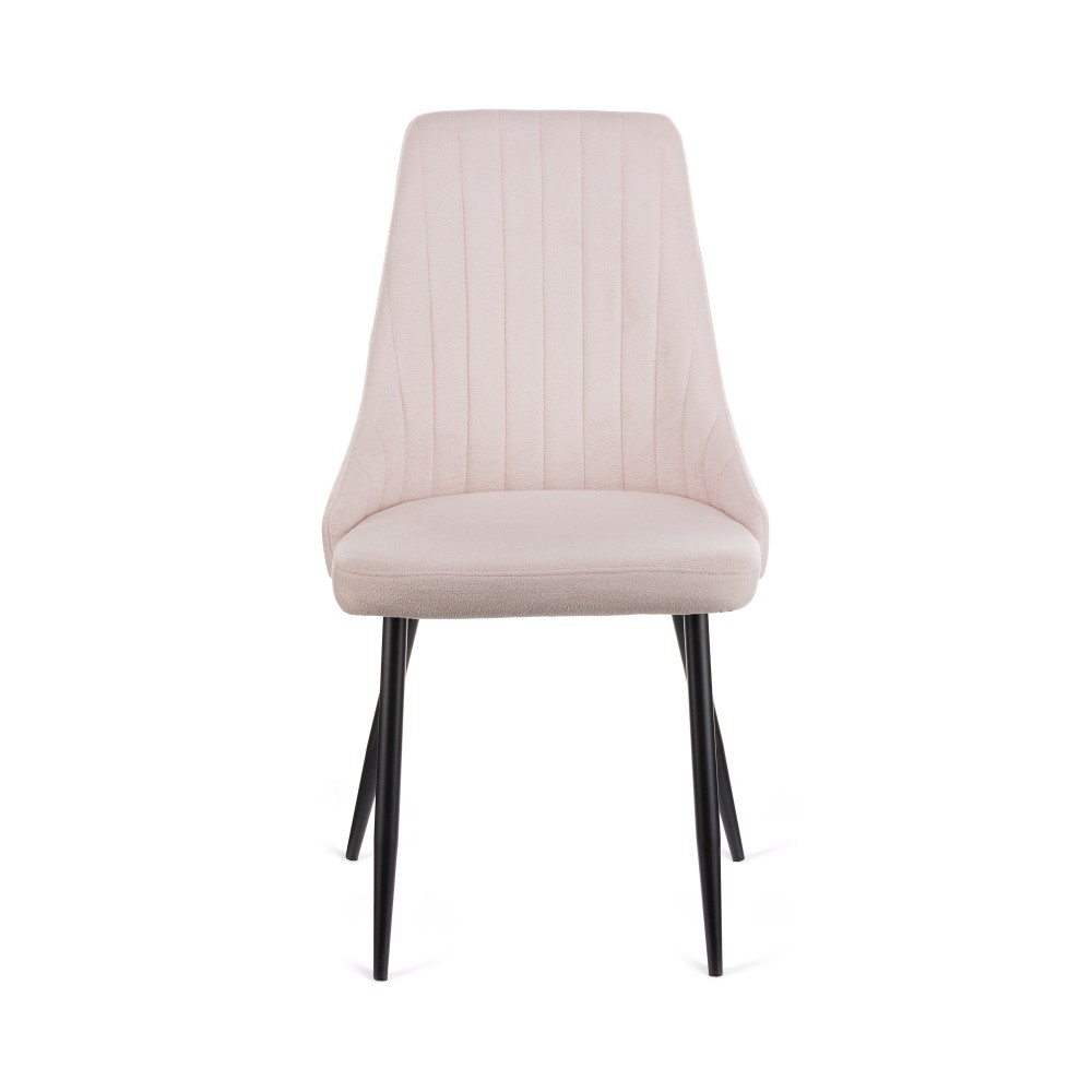 Καρέκλα Chris μπεζ ύφασμα-πόδι μαύρο μέταλλο 49x55x85