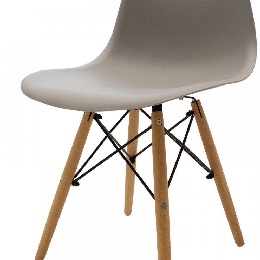 Καρέκλα Alta PP γκρι-φυσικό πόδι 46x50x82