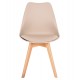Καρέκλα Gast pp-pu σε cappuccino απόχρωση με ξύλινο πόδι σε φυσική απόχρωση 47x56,6x83