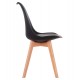 Καρέκλα Gast pp-pu σε μαύρη απόχρωση με ξύλινο πόδι σε φυσική απόχρωση 47x56,6x83
