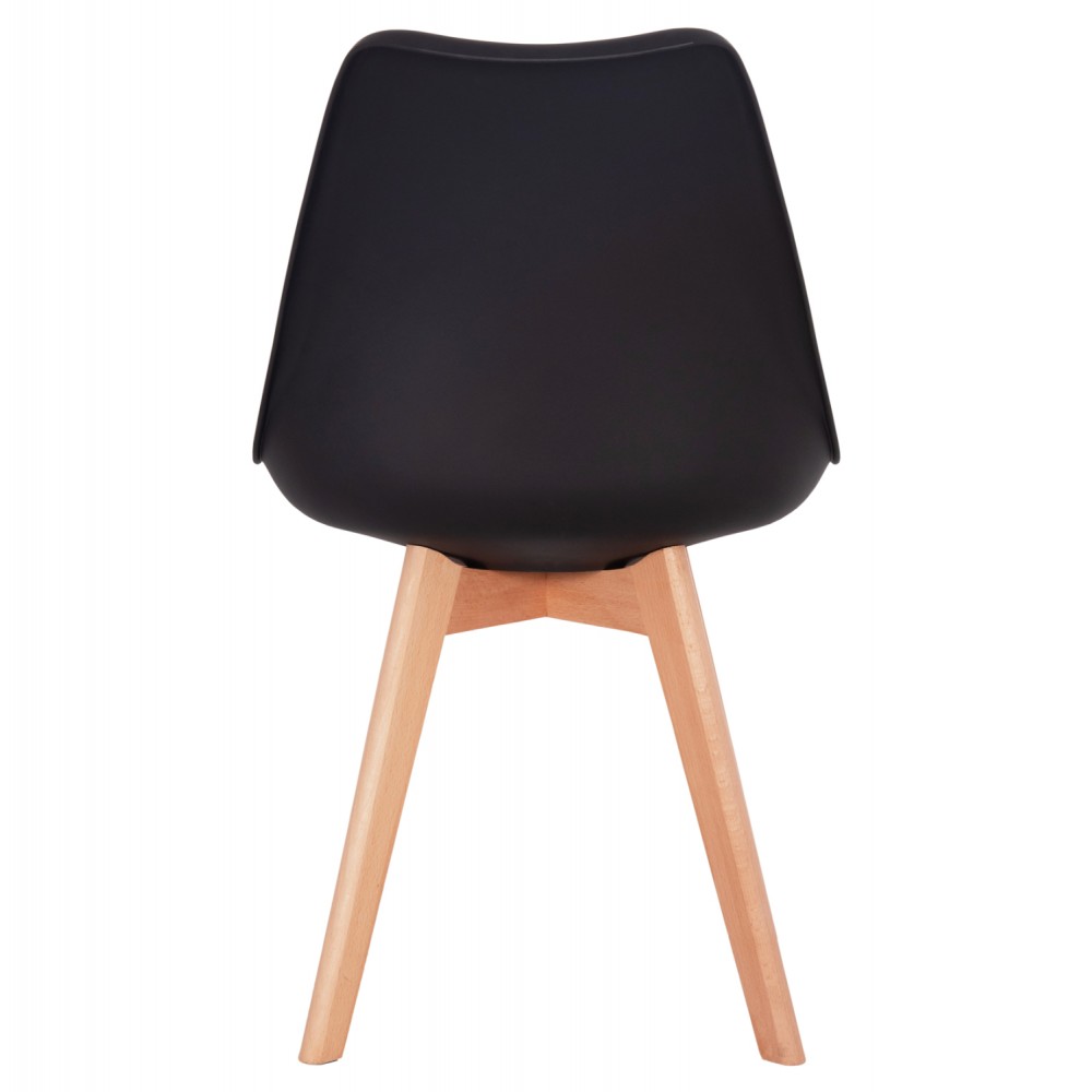 Καρέκλα Gast pp-pu σε μαύρη απόχρωση με ξύλινο πόδι σε φυσική απόχρωση 47x56,6x83