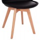 Καρέκλα Gast pp-pu σε μαύρη απόχρωση με ξύλινο πόδι σε φυσική απόχρωση 47x56,6x83
