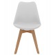 Καρέκλα Gast pp-pu σε λευκή απόχρωση με ξύλινο πόδι σε φυσική απόχρωση 47x56,6x83