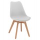 Καρέκλα Gast pp-pu σε λευκή απόχρωση με ξύλινο πόδι σε φυσική απόχρωση 47x56,6x83