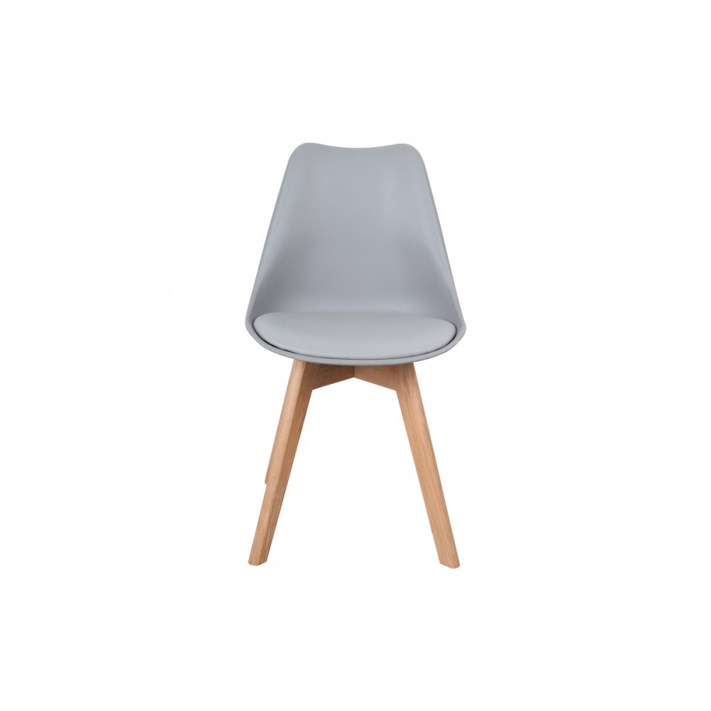 Καρέκλα Gast pp-pu σε γκρι απόχρωση με ξύλινο πόδι σε φυσική απόχρωση 47x56,6x83