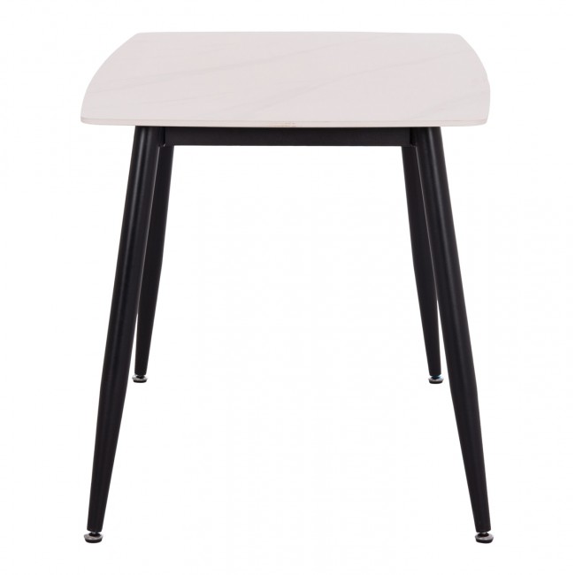 Τραπέζι Rav λευκό μαρμάρου sintered stone-μαύρο μέταλλο 120x70x75