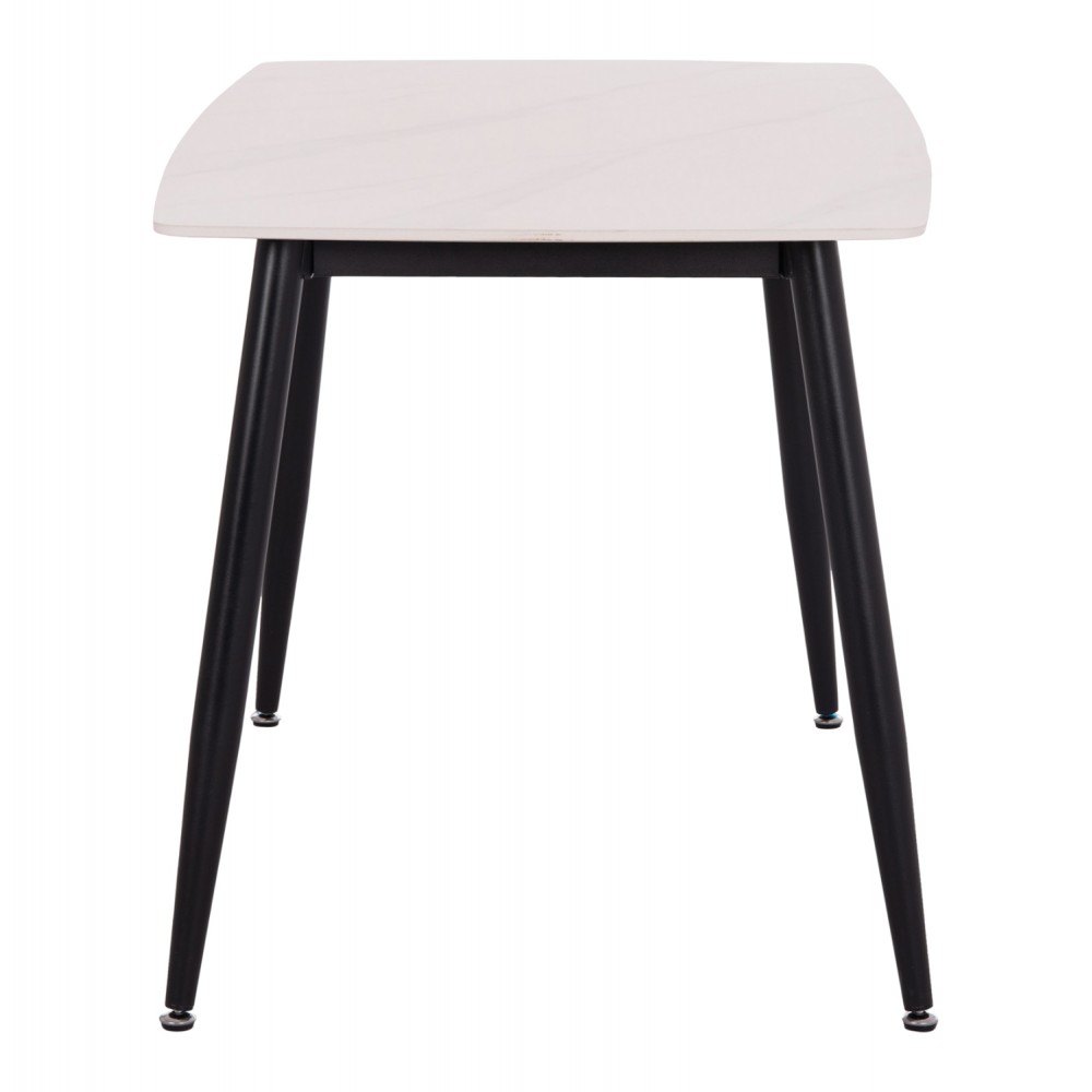 Τραπέζι Rav λευκό μαρμάρου sintered stone-μαύρο μέταλλο 120x70x75