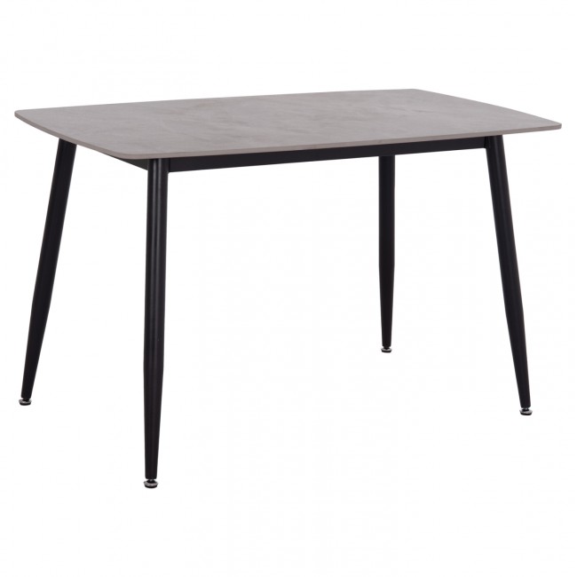 Τραπέζι Rav γκρι μαρμάρου sintered stone-μαύρο μέταλλο 120x70x75