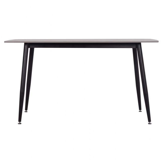 Τραπέζι Rav γκρι μαρμάρου sintered stone-μαύρο μέταλλο 140x80x75