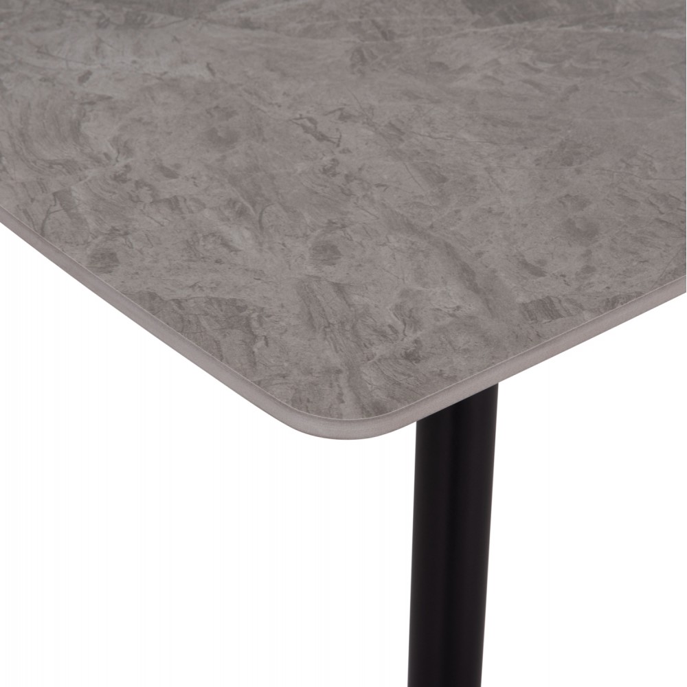 Τραπέζι Rav γκρι μαρμάρου sintered stone-μαύρο μέταλλο 140x80x75