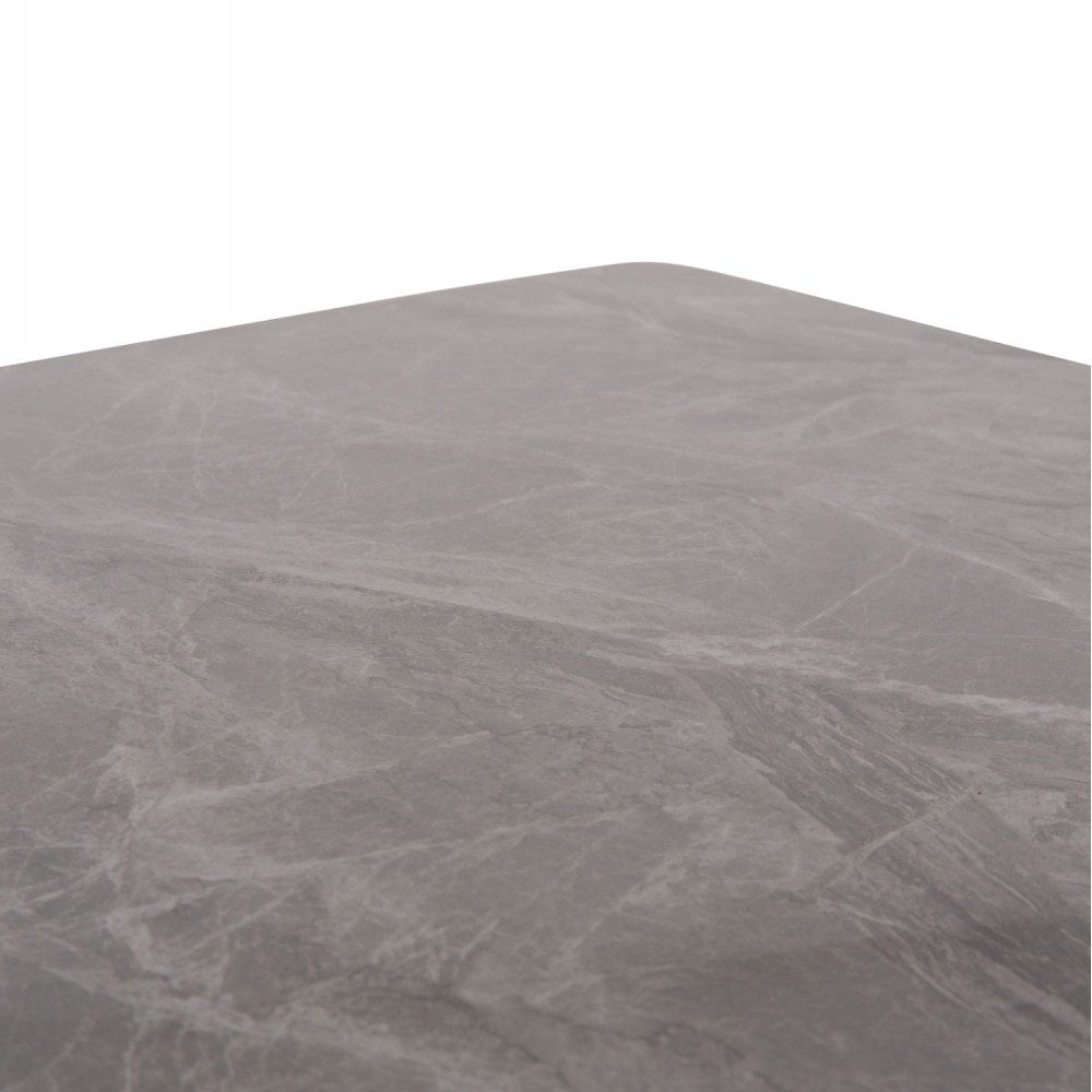 Τραπέζι Rav γκρι μαρμάρου sintered stone-μαύρο μέταλλο 140x80x75