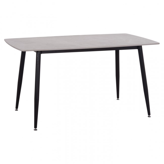 Τραπέζι Rav γκρι μαρμάρου sintered stone-μαύρο μέταλλο 140x80x75