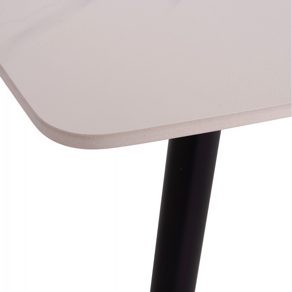 Τραπέζι Rav λευκό μαρμάρου sintered stone-μαύρο μέταλλο 160x90x75