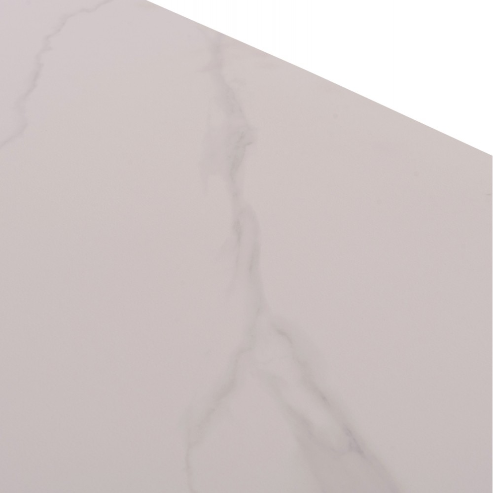 Τραπέζι Rav λευκό μαρμάρου sintered stone-μαύρο μέταλλο 160x90x75