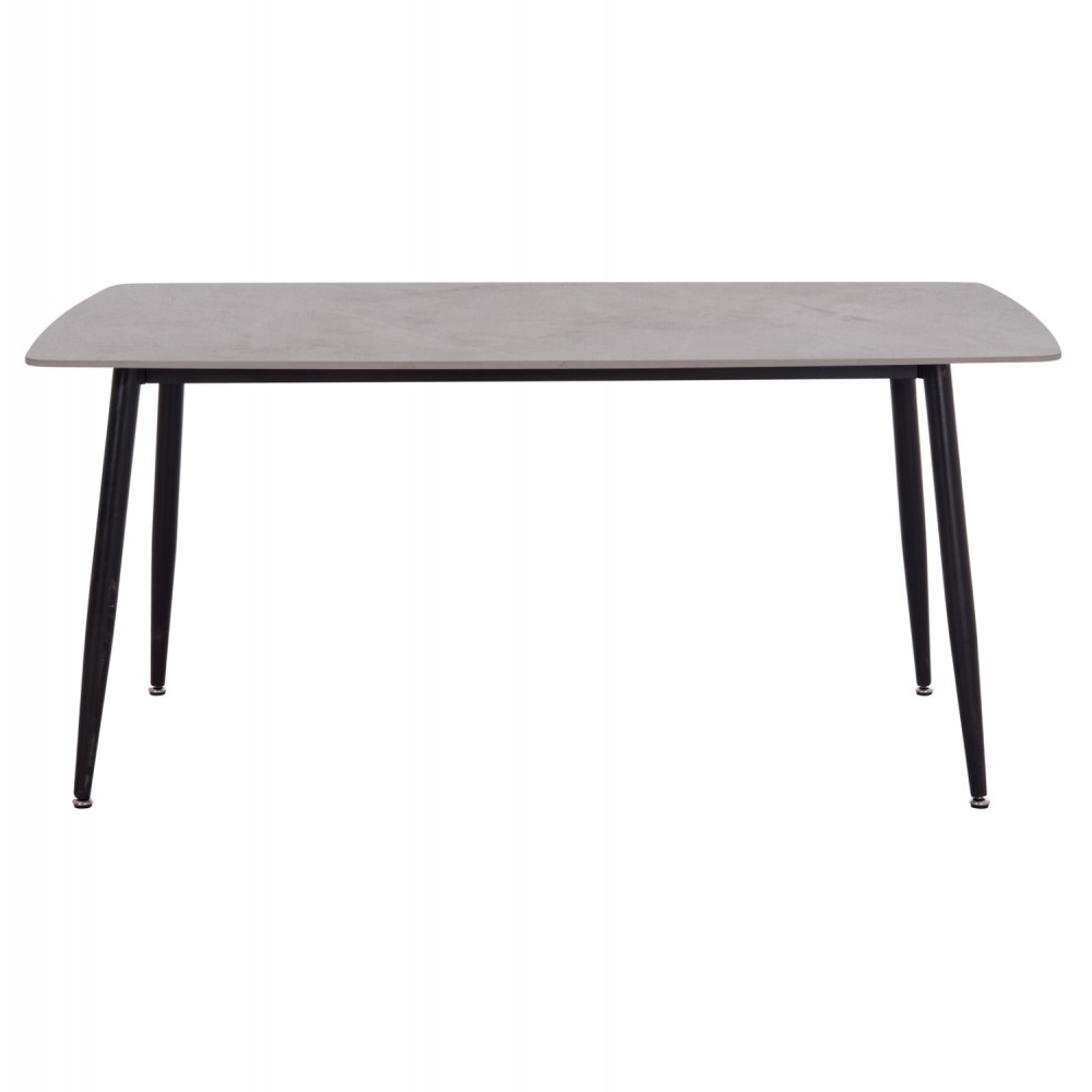 Τραπέζι Rav γκρι μαρμάρου sintered stone-μαύρο μέταλλο 160x90x75