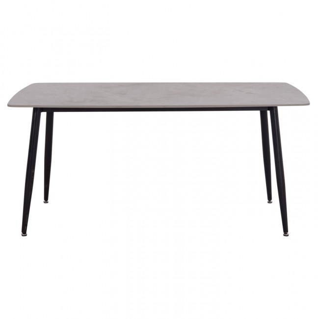 Τραπέζι Rav γκρι μαρμάρου sintered stone-μαύρο μέταλλο 160x90x75