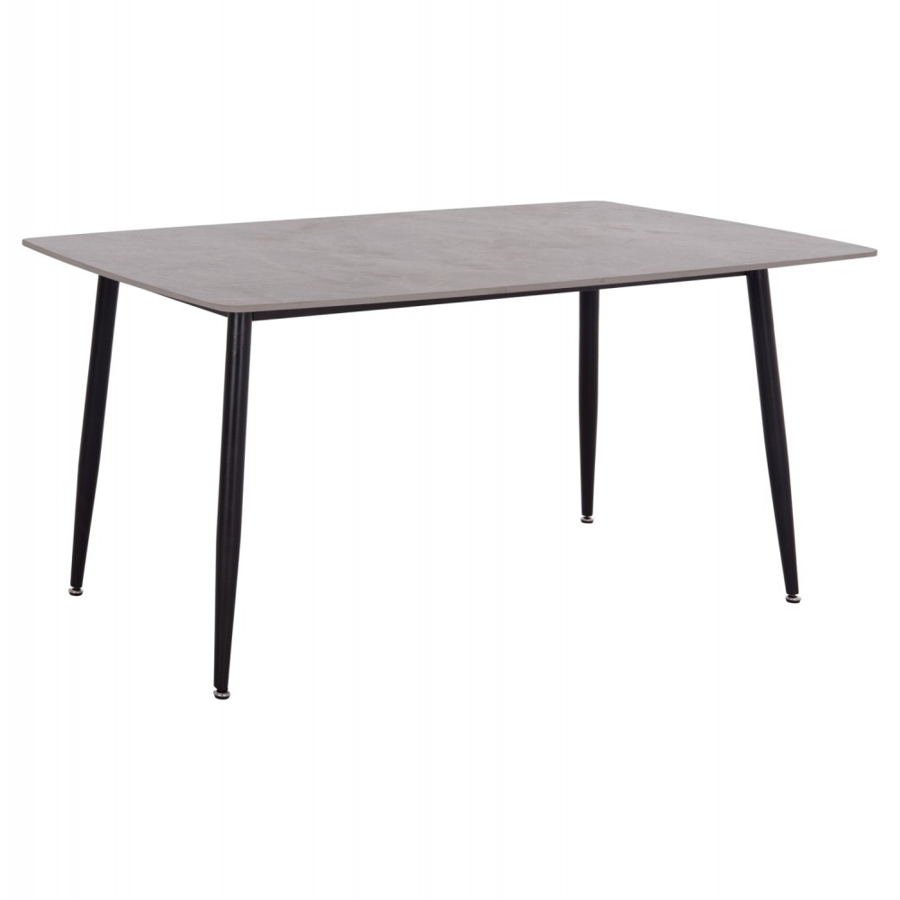 Τραπέζι Rav γκρι μαρμάρου sintered stone-μαύρο μέταλλο 160x90x75