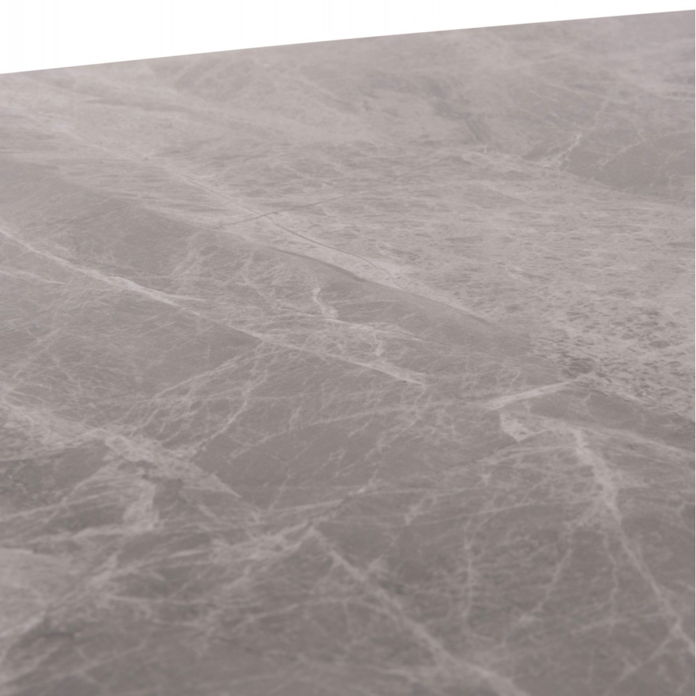 Τραπέζι Rav γκρι μαρμάρου sintered stone-μαύρο μέταλλο 160x90x75