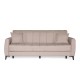 Καναπές-κρεβάτι με αποθηκευτικό χώρο διθέσιος Milos μπεζ-καφε ύφασμα 148x78x85