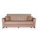 Καναπές-κρεβάτι με αποθηκευτικό χώρο τριθέσιος Anna μπεζ ύφασμα 227x85x97
