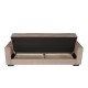 Καναπές-κρεβάτι Ferren με αποθηκευτικό χώρο τριθέσιος βαρέως τύπου μπεζ-καφέ ύφασμα 223x85x97