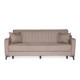 Καναπές-κρεβάτι με αποθηκευτικό χώρο τριθέσιος Rudy καφέ-μπεζ ύφασμα 204x78x85