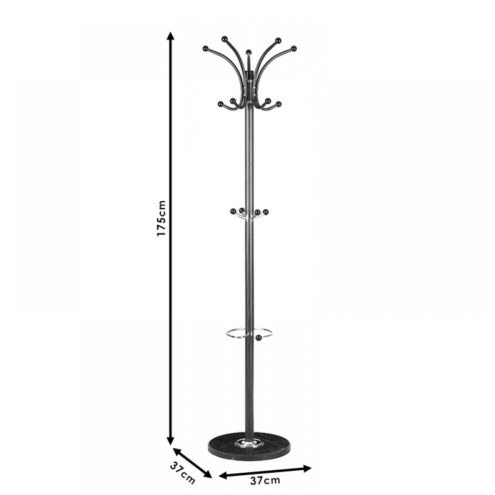 Καλόγερος ρούχων Colo μέταλλο μαύρο Φ37x175εκ