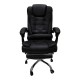 Καρέκλα γραφείου διευθυντή με υποπόδιο Work pu σε μαύρη απόχρωση 66x62x113-121