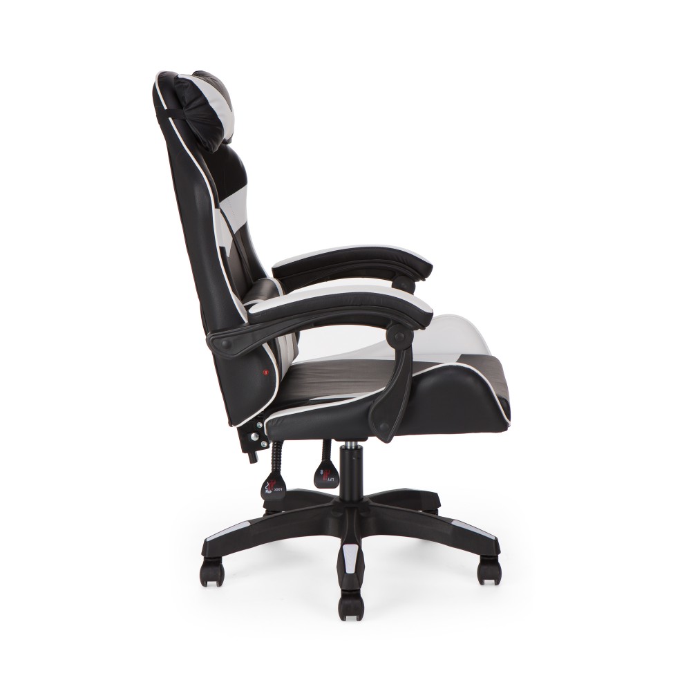 Καρέκλα γραφείου gaming William PU μαύρο-λευκό 60x59x108/118