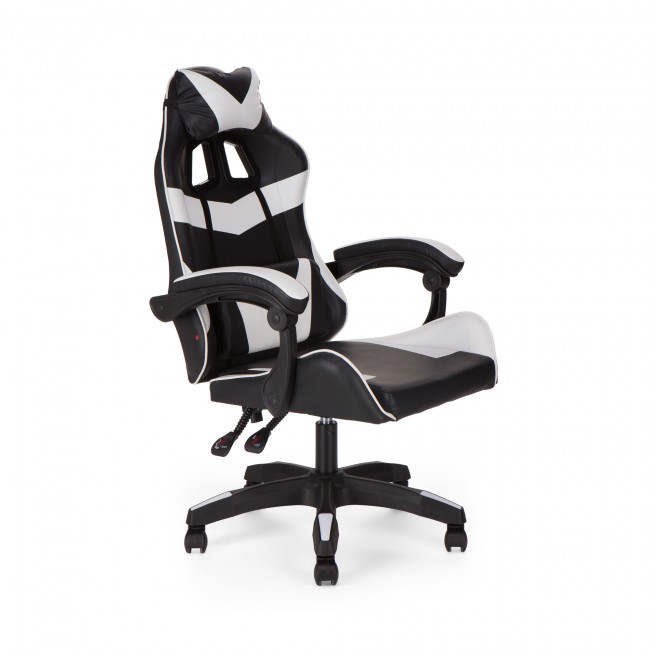 Καρέκλα γραφείου gaming William PU μαύρο-λευκό 60x59x108/118