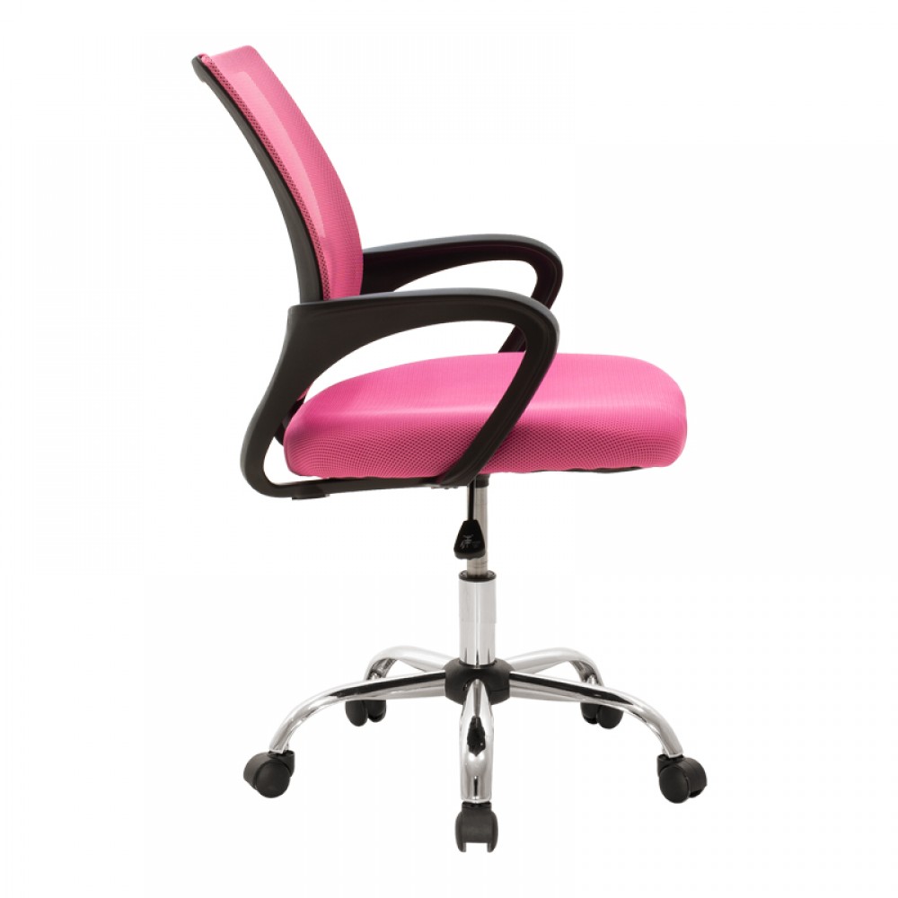 Καρέκλα γραφείου Lila με ανάκλιση ύφασμα mesh σε ροζ απόχρωση 60x48x85-95