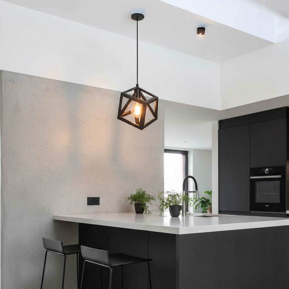 Φωτιστικό οροφής "Cub" μαύρο μέταλλο 22x28