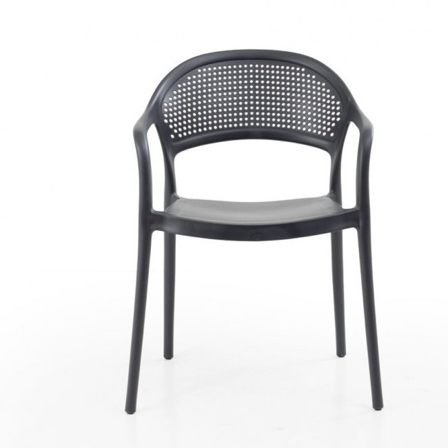 Πολυθρόνα Paros pp σε μαύρη απόχρωση 57x50x80