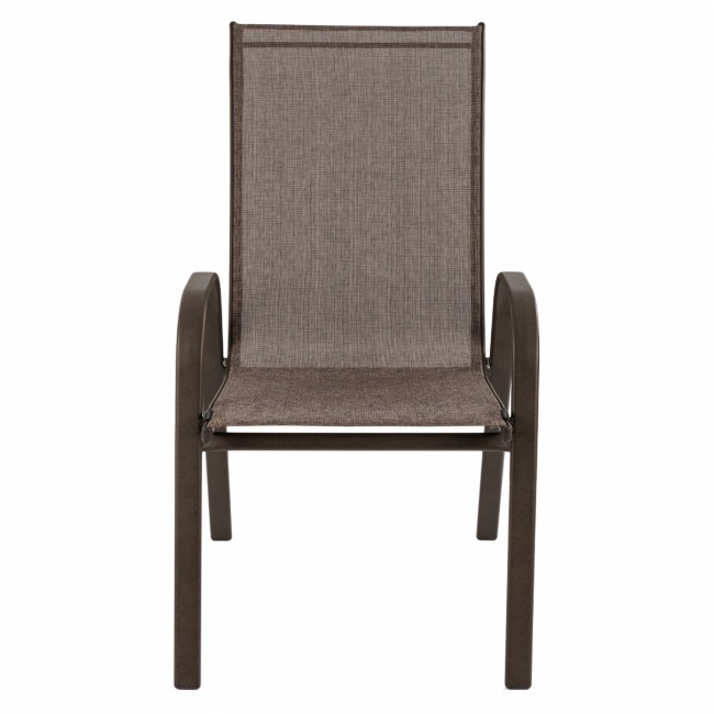 Πολυθρόνα κήπου "Roby" μέταλλο σκούρo καφέ-textilene καφέ 55x75x95
