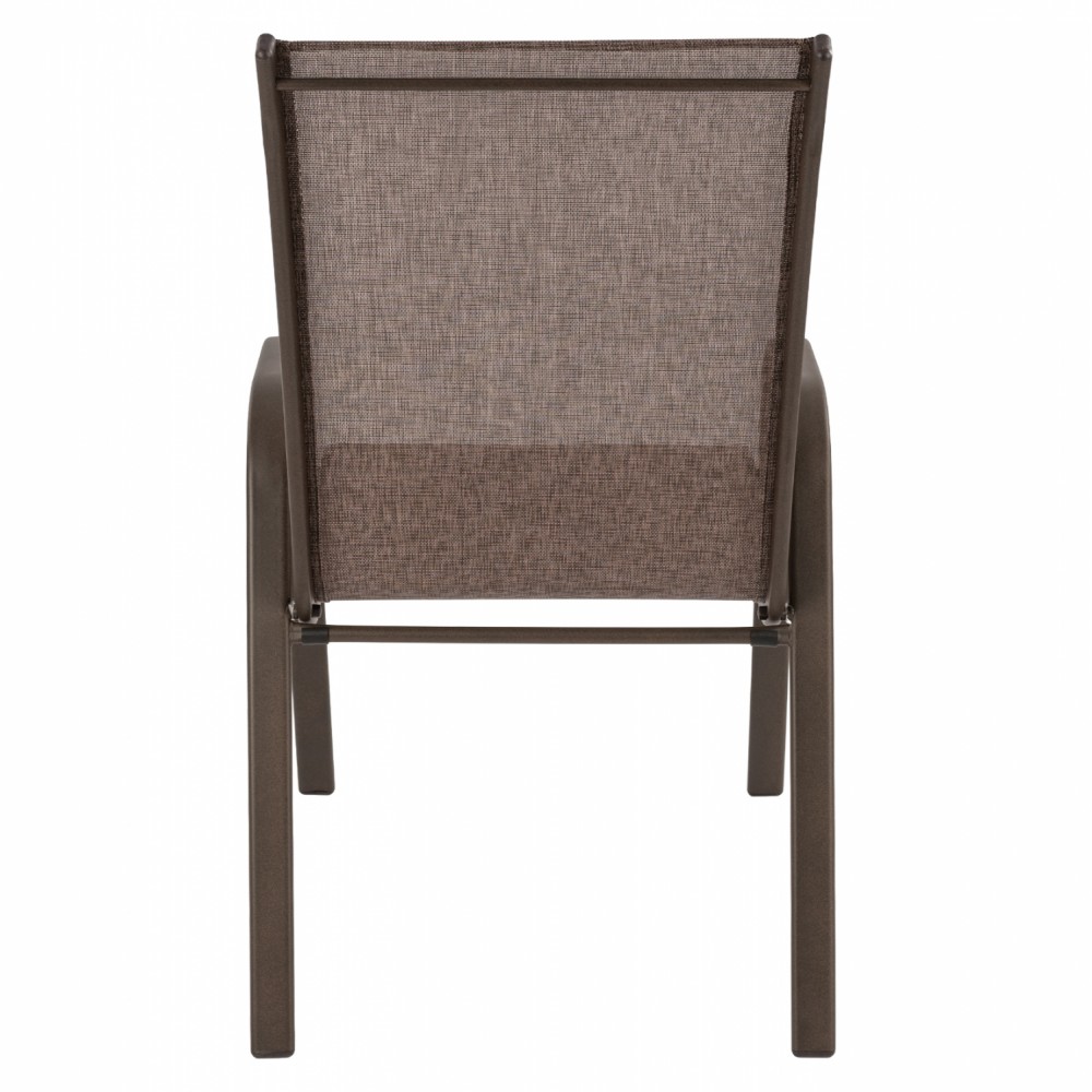 Πολυθρόνα κήπου "Roby" μέταλλο σκούρo καφέ-textilene καφέ 55x75x95