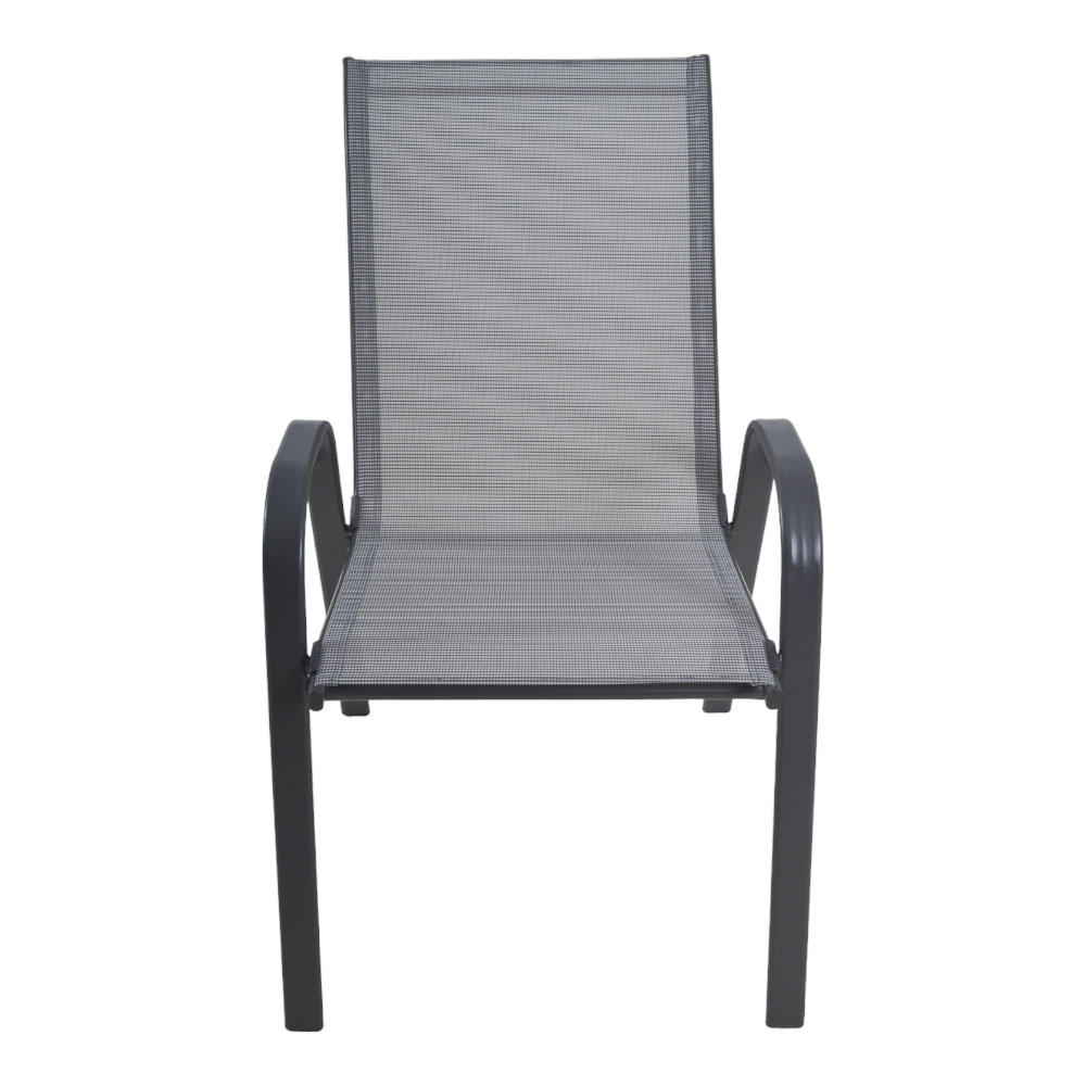 Πολυθρόνα κήπου "Roby" μέταλλο γκρι-textilene γκρι 55x75x95