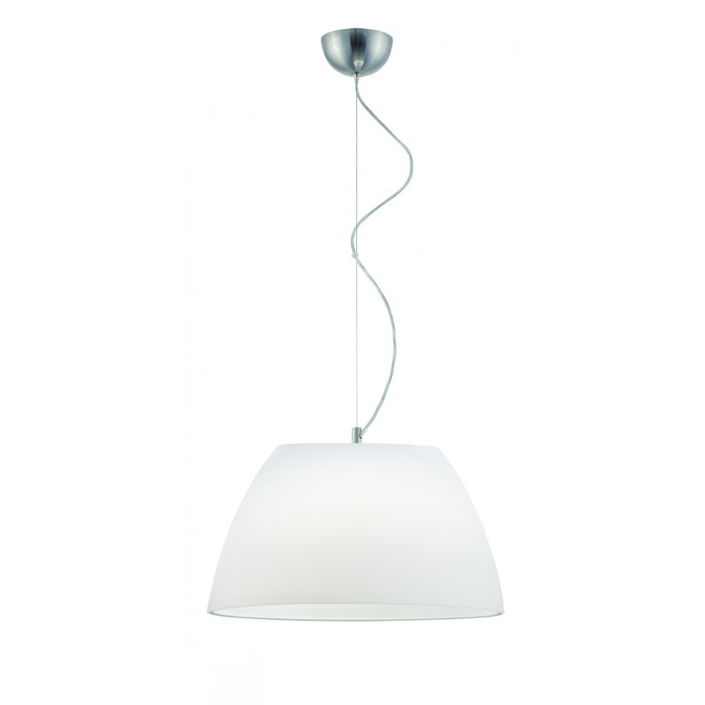 Μονόφωτο φωτιστικό "LUIGI" από γυαλί σατινάτο σε λευκό χρώμα 35x110