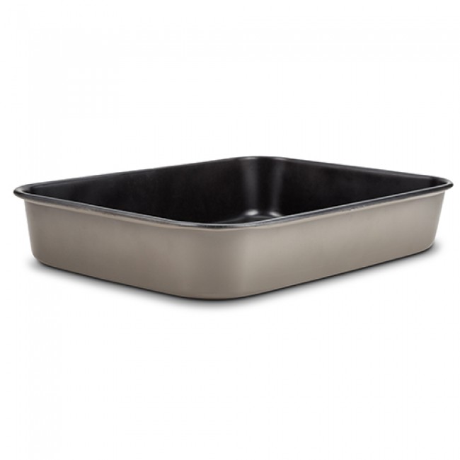 Αντικολλητικό ορθογώνιο "NAVA" ατσάλινο ταψί 0.6mm Υ7x40x28cm