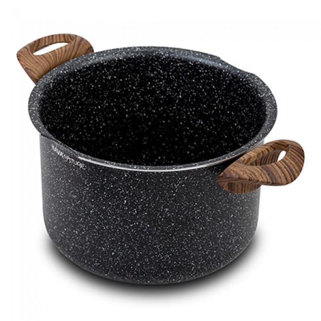 Κατσαρόλα "NATURE" με καπάκι-σουρωτήρι και αντικολλητική επίστρωση stone 22cm