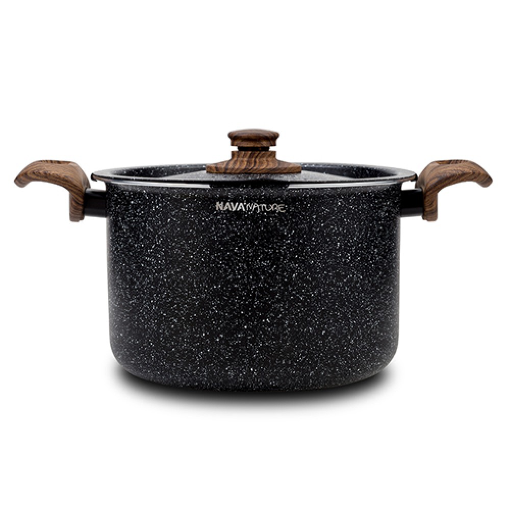 Κατσαρόλα "NATURE" με καπάκι-σουρωτήρι και αντικολλητική επίστρωση stone 22cm