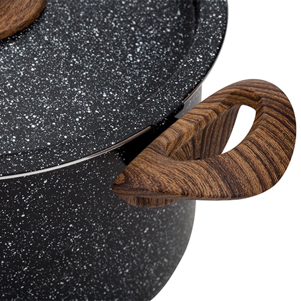 Κατσαρόλα "NATURE" με καπάκι-σουρωτήρι και αντικολλητική επίστρωση stone 22cm