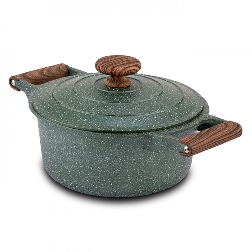 Κατσαρόλα "ΩMEGA" με καπάκι και αντικολλητική επίστρωση stone 20cm