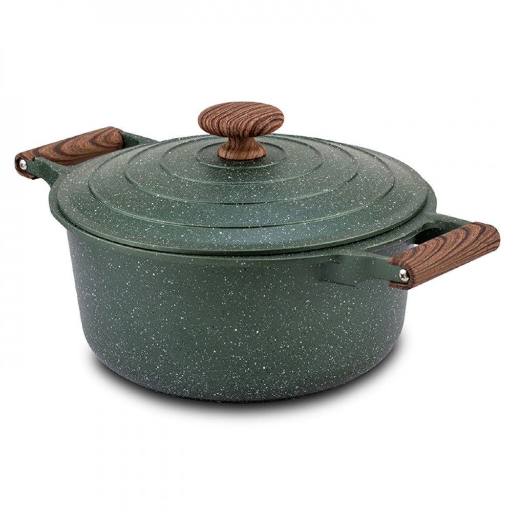 Κατσαρόλα "ΩMEGA" με καπάκι και αντικολλητική επίστρωση stone 24cm