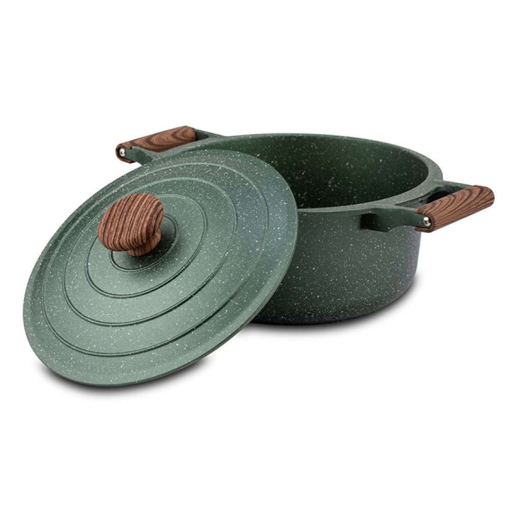 Κατσαρόλα "ΩMEGA" με καπάκι και αντικολλητική επίστρωση stone 24cm