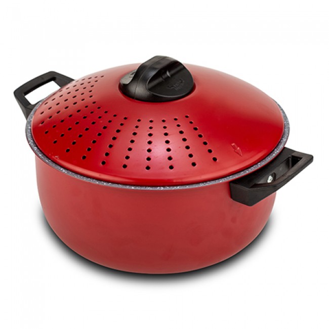 Κατσαρόλα "TAURUS" με καπάκι-σουρωτήρι και αντικολλητική επίστρωση stone 24cm