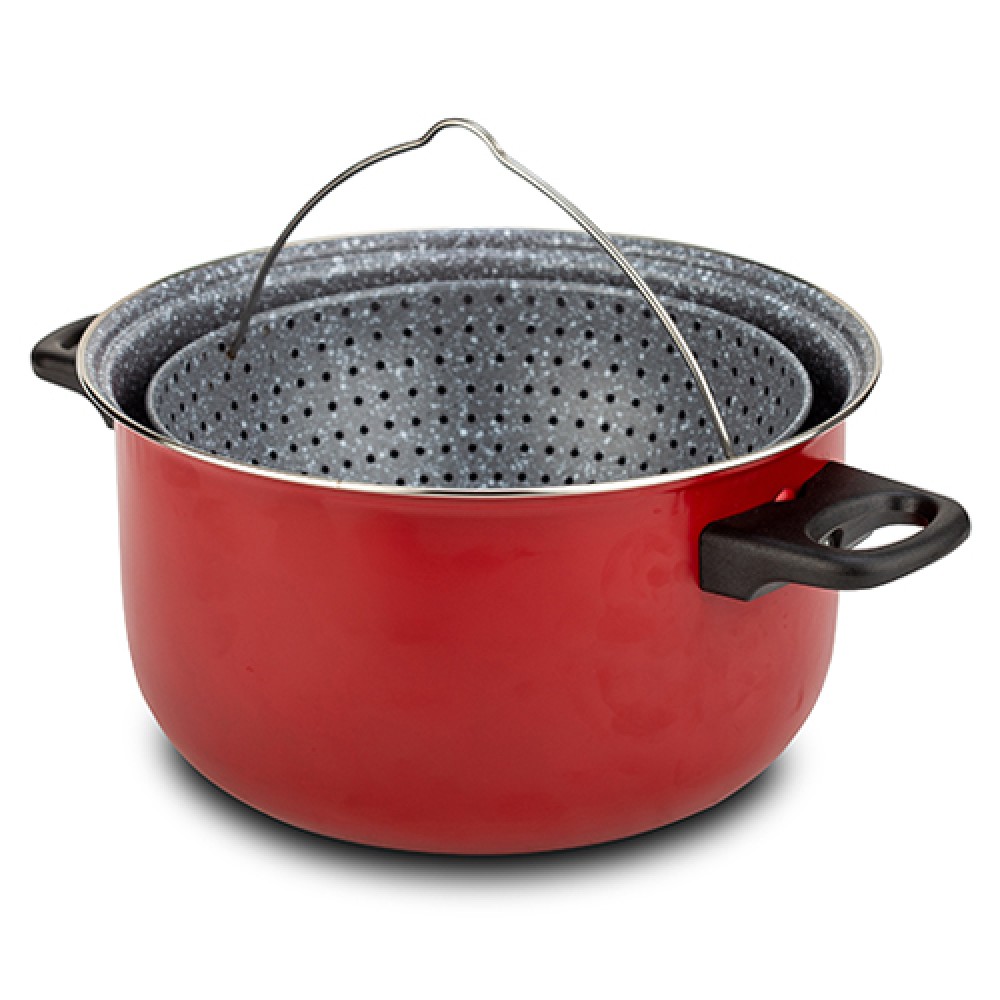 Αντικολλητική κατσαρόλα-ατμομάγειρας αλουμινίου "TAURUS" με stone επίστρωση 22cm